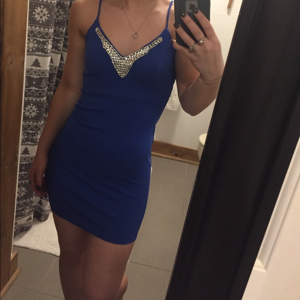 Blue mini dress